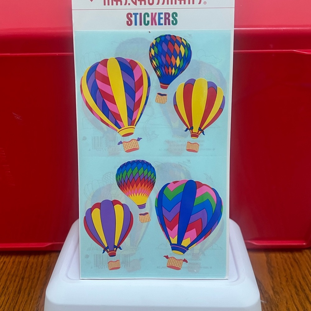 Mrs Grossman Stickers Hot Air Balloon NIP 1 Pack 3 sheets NIP Rainbow VTG 1998